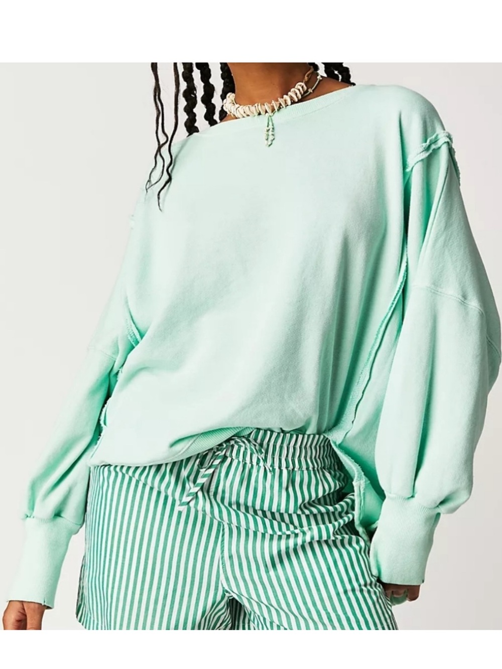 Free People Camden Mint Sweatshirt